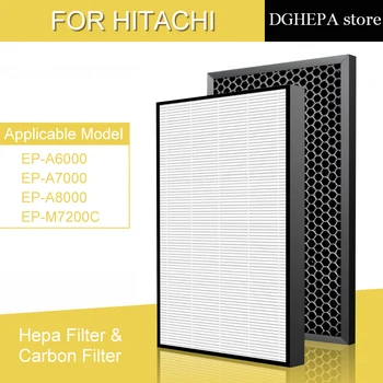 Náhrada za Hitachi čistička vzduchu EP-A6000 EP-A7000 EP-A8000 EP-M7200C True HEPA Filter a aktívne uhlie-Filtre