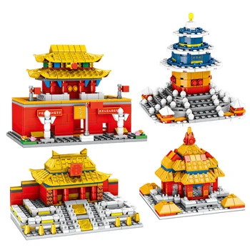 Mesto Tvorivosti Čínsky Štýl Starobylých Budov Tai On Dian Zi Jin Cheng Jiao Lou Stavebné Kamene, Tehly Hračky, Vianočné Darčeky