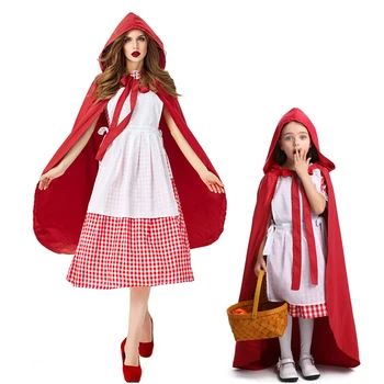 Halloween Purim Ženy, Dievča, Klasická Little Red Riding Hood Kostým, Šaty Cape Fantasy Maškarný