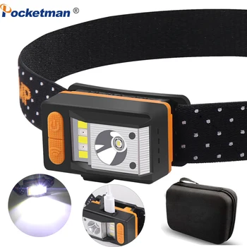Pocketman Pohybový Senzor LED Svetlomet USB Nabíjateľné Svetlometu Nepremokavé Hlavy Predné Svetlo Biele/Červené Svetlo Vedúci Svetlo