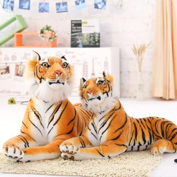 Obrovské Realisticky Tiger, Leopard, Plyšové Hračky, Plyšové Mäkké Voľne Žijúcich Zvierat Simulácia Biely Tiger Jaguar Bábika Deti Deti Narodeninám