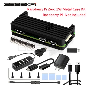 GeeekPi Raspberry Pi Nula 2 W Hliníková konštrukcia CNC Obrnené púzdro s Chladič GPIO Hlavičky Pasívne Chladenie