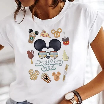 Disneyland Mickey Mouse Hlavu Tlačiť Bavlna T-Shirt dámske Letné Bežné Estetické Módne Disney T-Shirt dámske Tričko