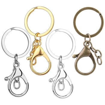 RORGETO 10PCS 30 mm Kľúč Reťazca Krúžok Á Lobster Spona Tlačidlo Hook Keyrings Šperky Čo pre DIY Trendy Keychain Príslušenstvo