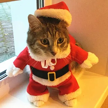 Vianočné Mačka Vtipné Kostýmy Santa Claus Oblečenie pre Malé Mačky, Psy, Vianoce, Nový Rok Pet Mačka Oblečenie Zimné Kitty Mačiatko Oblečenie