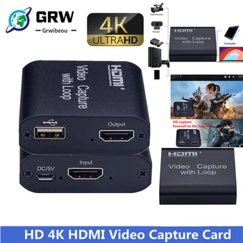HD 1080P 4K HDMI Video Capture Kariet HDMI USB 2.0 Video Capture Dosková Hra Záznam Live Streamingové Vysielanie TV Miestne Slučky