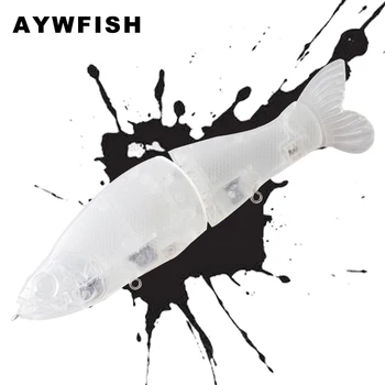 AYWFISH 3KS /, Veľa Rýb, Návnady Nevyfarbené Glide Shad Návnadu Pevného Plastu Mäkké Chvost 13,5 CM 27.5 G Multi Spájané Swimbait Prázdne