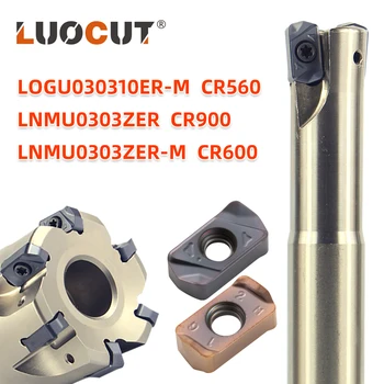 LUOCUT EXN high feed frézovanie držiaka nástroja EXN03 LNMU0303 karbidu vložiť 2-strane otočných CNC obrábacích držiteľ LNMU03 toolholde