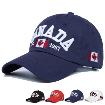 Vysoko Kvalitné Bavlnené Gorras Kanada šiltovku Vlajka Kanady Klobúk Snapback Nastaviteľné Mens Baseball Čiapky Značky Snapback Klobúk