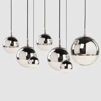 Nordic Umenie Zlatý Luster Moderný Dizajn sklenenú Guľu LED Luster Zrkadlo Tieň, Spálne, Bar, Obývacia Izba sklenenú Guľu Lampa