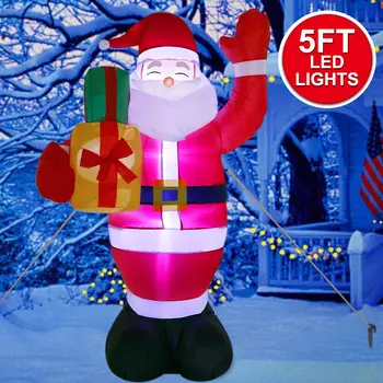 OurWarm 5 ft Vianočné Inflatables Osvetlené Santa Claus Dvore Dekorácie pre Vnútorné a Vonkajšie Záhradné Párty Dodávky
