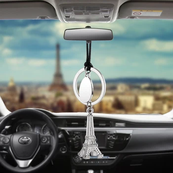 Eiffelova Veža Auto Prívesok Spätné Zrkadlo Dekorácie, Závesné Ozdoby Automobily Interiéru Auta Príslušenstvo pre dievčatá Kúzlo Dary