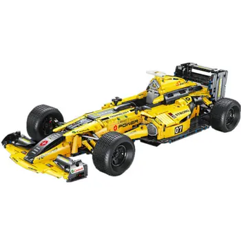 1:8 Rozsahu Racer Žltá F1 Super Rýchle Pretekárske Auto T5007 Model Stavebné Kamene, Tehly Nastaviť Zúrivý, Hračky Pre Deti,