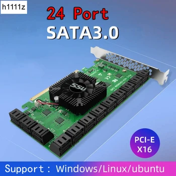 Chi banskej Stúpačky 24 Portov SATA PCI Express X16 Radič SATA PCI-E Adaptéra PCIE SATA Pridať Na Kartu PCIE na SATA3 Rozširujúca Karta