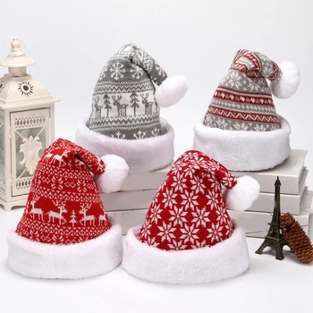 Plyšové Vianočné Hat Snowflake Pletené Klobúk Santa Teplé Zimné Vianočné Klobúk pre Svetový Futbal Deň Medzinárodného Basketbal Deň