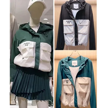 Nové jesenné a zimné golf dámy dvojité windbreaker kabát outdoorové športy ležérne oblečenie golf články ladies bunda 골프 여성복