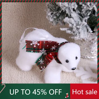 2021 Roztomilý Vianočné Dekorácie Medveď Vianočný Stromček Prívesok Ozdoby Polar Bear Výzdoba Materskej Školy Darček Nakupovanie Dekorácie