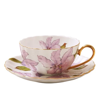 European High-grade kosti čína Šálku Kávy Nastaviť British Popoludní teacup Nastaviť Elegantné porcelánovú šálku čaju tanier, hrniec Svadobný Dar