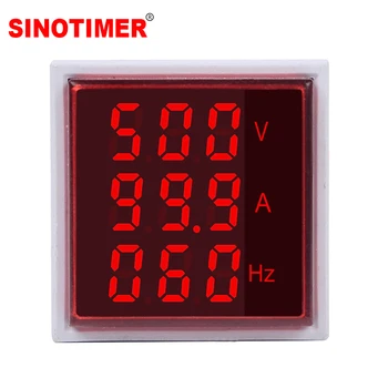 Námestie LED Digitálny Voltmeter Ammeter Hertz Meter Signálne Svetlá Napätie Prúd Frekvencia Combo Meter Indikátor Tester