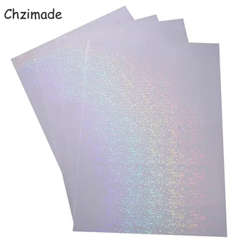 Chzimade 5 ks A4 Rainbow Bodky Holografické Vinyl Atramentové Tlačiarne, prenášací Papier pre Diy Vinylová Samolepka Papier Dekoratívne Papier Remeslá
