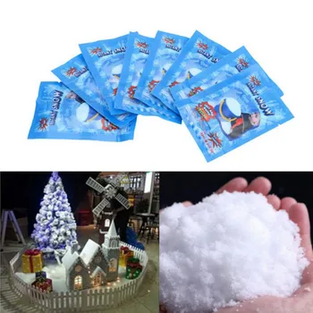 10pcs/veľa Vianočné Biely Sneh Falošné Kúzlo Okamžité Snehu Načechraný Super Absorpčných Dekorácie Na Vianoce Svadba Dodávky