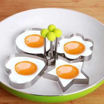 Kreatívne Pribrala Nehrdzavejúcej Ocele Omeletu Vyprážané Vajcia Formy Poached Egg Palacinka Formy Omeletu Krúžok