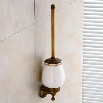 Kúpeľňa Wc Kefa Držiteľ, Antique Brass Farby, Pevné Brass Materiál, Nástenné, Tradičné Európske Typ na Hotel