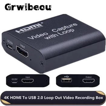 Grwibeou HDMI Video Capture Kariet HDMI USB 2.0 Video Capture Rada 1080P 4K Hra Záznam Live Streamingové Vysielanie TV Miestne Slučky