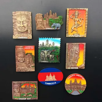 Chladnička Magnet so suvenírmi Svetového Prírodného Dedičstva Angkor Wat v Kambodži 3d Živice Farebné Remesiel Chladnička Magnet Nálepky Domova