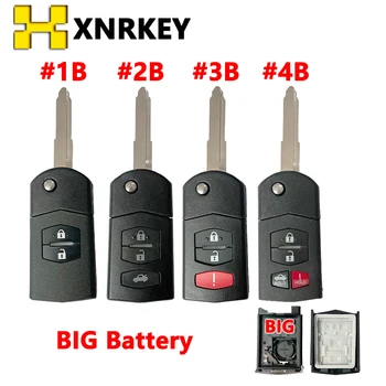 XNRKEY Flip, Auto Diaľkové Tlačidlo Shell pre Mazda 3 5 6 RX-8 MX-5 Miata CX-5 CX-7 A CX-9 RX-8 CX-9 2/3/4 Tlačidlo s kotúčom