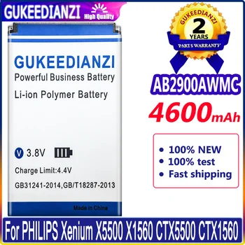 GUKEEDIANZI Batérie 4600mAh AB2900AWMC Pre PHILIPS Xenium X5500 X1560 CTX5500 CTX1560 Batérie