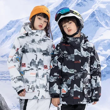 Nové Deti Super Teplé Ski Bunda Chlapci Dievčatá Snowsuit Vetru Nepremokavá Snowboarding Lyžovanie Vyhovovali Deti Snehu Kostýmy Zime
