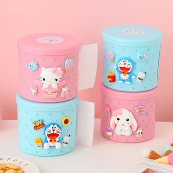 Sanrio Cartoon Hello Kitty Doraemon Toaletný Papier Okno Obývacej Izby Domov Spálňa Ploche Kolo Tkaniva Trubice Strane Vytiahnuť Papierovej Krabici