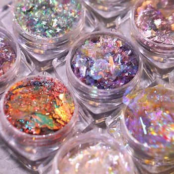 Aurora Flitrami Crystal Opal Dúhové na Nechty Crystal Fire Lesk Vločky Nail Art Dekorácie na Nechty Krásy, Manikúra, Lesklý