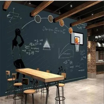 Basketbal Tabuli Funkcia 3D Reštaurácia, Bar Stenu Papier Telocvični Školy Priemyselné Dekor nástennú maľbu, Tapety, Abstraktných De Parede 3d