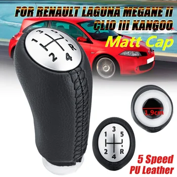Na Renault Laguna Megane 2 Clio 3 2003-2009 Kangoo 2009 Kožené Lesklý Matný Spp, 5 Rýchlosti Auta Radenie Gombík Stick Náhradné