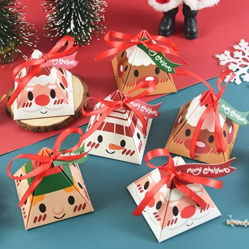 10Pcs Nové Darčeka Trojuholníkového tvaru Pyramídy Vianočné Balenie Vrecia Vianoce Noel Prospech Papierové Krabice Strana navrhne Malé Sladkosti Prípadoch