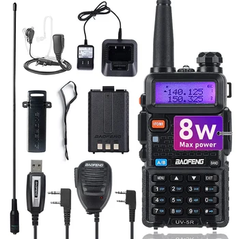 BaoFeng UV-5R 8W Vysoký Výkon Walkie Talkie Dualband Dve Spôsobom Rádio VHF/UHF 136-174MHz & 400-520MHz Prenosné Ham Radio Vysielač