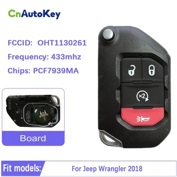 CN086026 Jeep Wrangler 2018 Skutočné Flip Diaľkové Smart Auto Tlačidlo 4 Tlačidlá Auto Štart 433 MHz PCF 7939M Transpondér 68416784AA-001