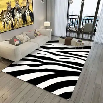 nádherné Zebra Vzor Koberec, Obývacia Izba, Spálňa Mäkké Koberce Anti-slip Podlahové Rohože Absorpcia Vody Koberce Domova