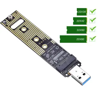M. 2 NVME USB 3.1 Adaptér M-Key M. 2 NGFF NVME Na USB Čítačku pamäťových Kariet s USB 3.1 Gen 2 Most Čip S 10 gb / S Pre 2242/2260/2280 0