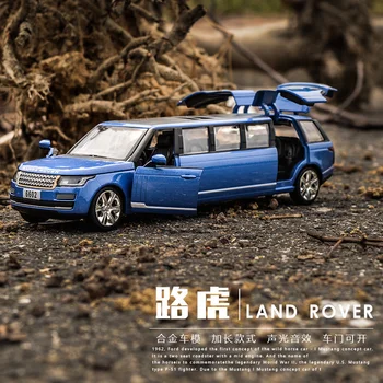 Simulácia 1:32 Pôdy Range Rover Predĺžiť Zliatiny Limuzína Kovové Diecast Modelu Auta Vytiahnuť Späť Blikajúce Hudobné Deti Hračky Pre Chlapcov Darček