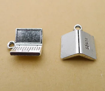 Handmade Náušnice, Prívesky Diy Príslušenstvo Šperky, Prívesok, Náramok 5 ks 15x17mm Antique Silver Farba Počítač Charms
