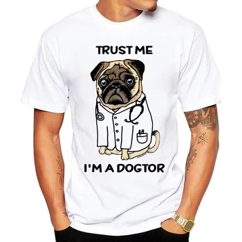 Vtipné verte Mi, že som Dogtor Pug T-Shirt Lete Vlastné Lekár Zvierat tričko Krátky Rukáv Fashion O-neck Tee Topy