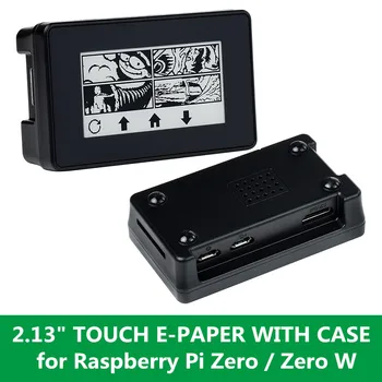 2.13 palcový SPI Dotykový Displej E-Papier Papier E-Ink Displej Modul KLOBÚK Starter kit pre Raspberry Pi Nula 2 W WH 250×122 s ABS Prípade 0