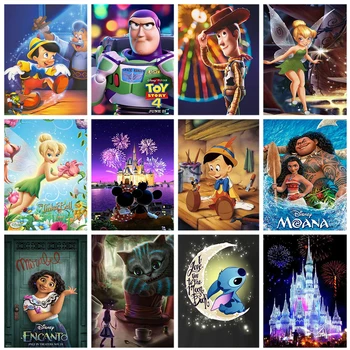 Disney Hrad 5D Diamond Maľovanie Kreslených Princezná Toy Story Cross Stitch Súprava Diamantových Výšivky Mozaiky Drahokamu Domova