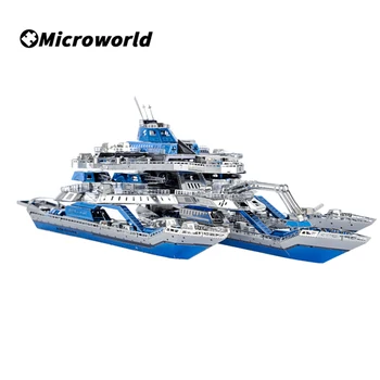 Microworld 3D Kovov Puzzle Hry Vojenský Vodca vojnová loď Battleship Č. 1 Model Súpravy DIY Skladačka Hračky Narodeninám Darčeky Pre Dospelých Dieťa