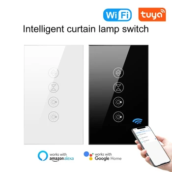 Tuya Wifi Smart Home 2-spôsob, ako Opona + Lampa na Stenu Dotykový Spínač, Ovládanie Hlasom Načasovanie S Alexa/Domovská stránka Google Načasovanie NÁS Smart Switch