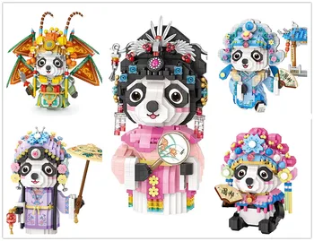 LOZ MINI Bloky Deti Budovy ToysBricks Grils Puzzle Čínskej Tradície Kultúry Peking Opera Panda 9265 8101 8102 8107