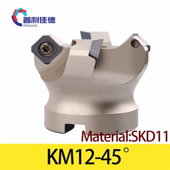 KM12 Frézovanie Cutter Head Adaptér 45 ° 50 63 80 Karbidu Vložiť SEKT1204 CNC Sústruh Stroj Tvár Frézovanie Cutter Head